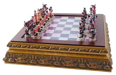 Lot 271 - A resin Battle of Waterloo chess set, with...