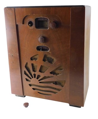Lot 281 - An Art Deco valve radio, with walnut case with...