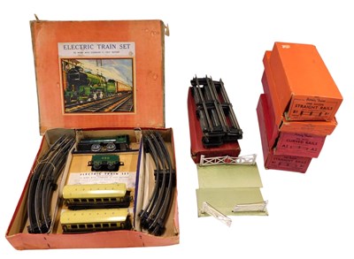 Lot 289 - A tinplate boxed electric train set, and a...