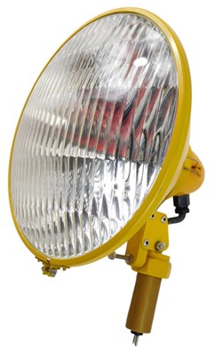 Lot 290 - A yellow painted industrial light, with...