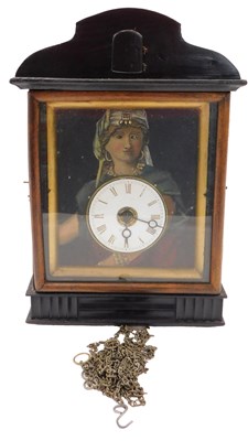 Lot 312 - A 19thC unusual cuckoo clock, the dial...