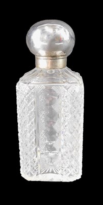 Lot 331 - A George V cut glass square section scent...