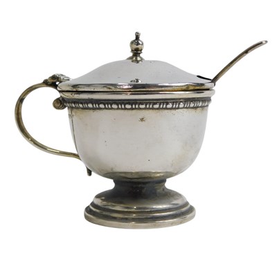 Lot 341 - An Edwardian circular mustard pot, with turned...