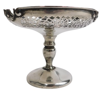 Lot 343 - A George V pierced silver tazza or stand, with...