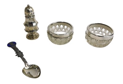 Lot 348 - A collection of small silver, to include two...
