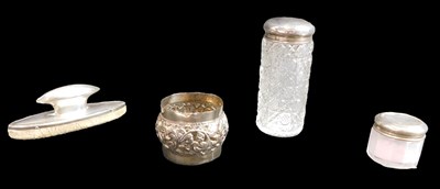 Lot 359 - A collection of small silver mounted...