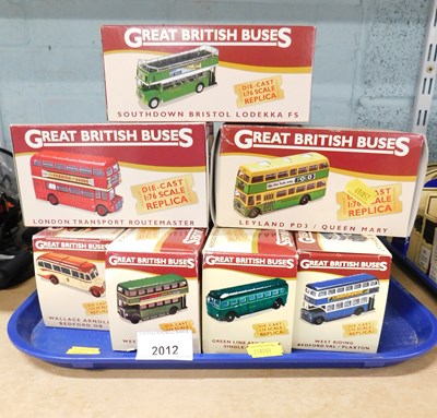 Lot 2012 - A group of diecast Great British Buses...