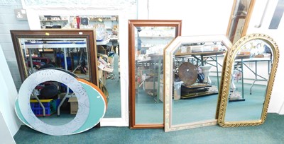 Lot 2017 - Various wall mirrors, wooden framed and other,...