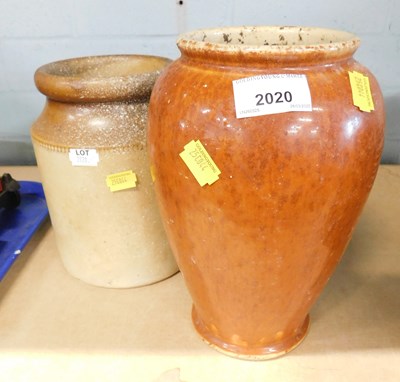 Lot 2020 - Two items of stoneware, comprising a vase,...