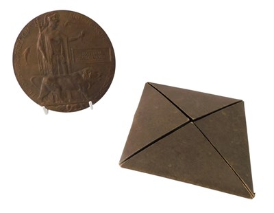 Lot 380 - A WWI soldiers Memorial Plaque, named to a...