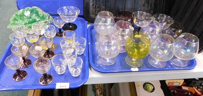 Lot 2113 - A group of drinking glasses and a green glass...