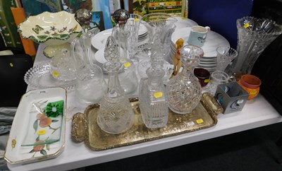 Lot 2156 - Various cut and moulded glass decanters,...