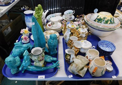 Lot 2150 - Part tea and coffee wares, together with blue...