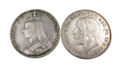 Lot 405 - A George V 1935 crown and a Victorian 1887...