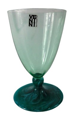 Lot 433 - A Venini Venetian Murano glass goblet, with...