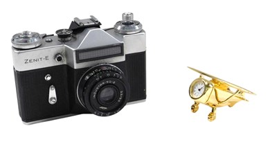 Lot 443 - A Zenit-E camera, with Industar 50-2 lens, and...