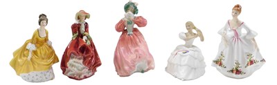 Lot 463 - Five Royal Doulton porcelain figurines,...