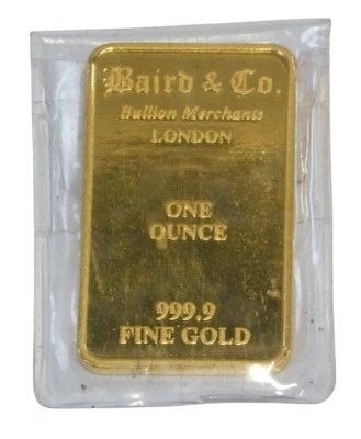 Lot 28 - A Baird & Co 999.9% pure fine gold ONE OUNCE...