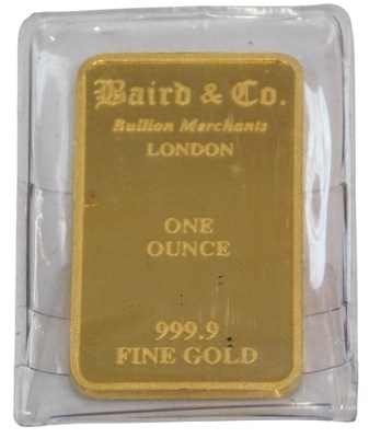 Lot 30 - A Baird & Co 999.9% pure fine gold ONE OUNCE...
