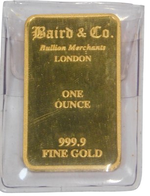 Lot 31 - A Baird & Co 999.9% pure fine gold ONE OUNCE...