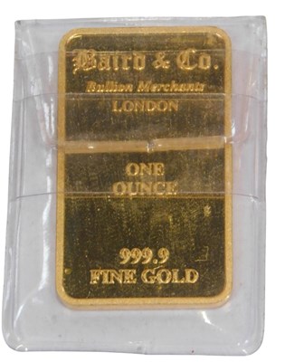 Lot 36 - A Baird & Co 999.9% pure fine gold ONE OUNCE...