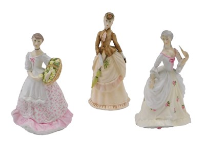 Lot 466 - Three Royal Worcester bisque porcelain...