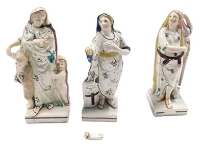 Lot 474 - An 18thC pearlware figure of Madonna and child,...