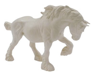 Lot 495 - A Beswick white matte glazed shire horse, 26cm...