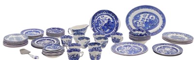 Lot 651 - A Burleigh ware Willow pattern part tea and...