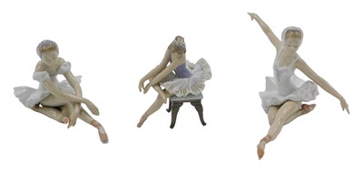 Lot 520 - Three Lladro porcelain figures of...