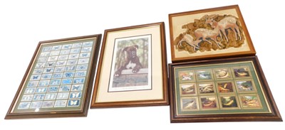 Lot 2190 - A tile picture of deer, in the manner of Maws,...