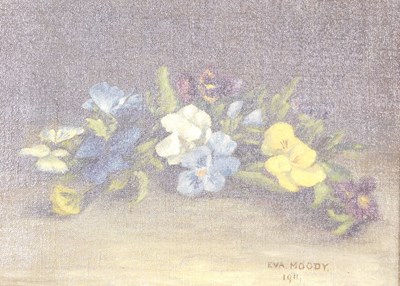 Lot 803 - Ava Moody. Still life with flowers, oil on...