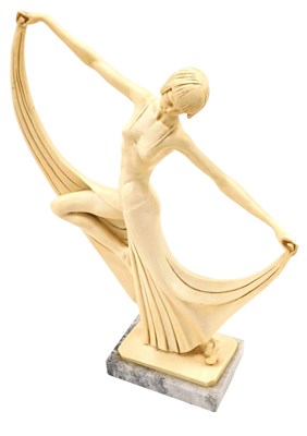 Lot 841 - A resin Art Deco style figure, signed A...