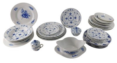 Lot 870 - A Royal Copenhagen fluted blue pattern part...