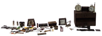 Lot 896 - A set bank of drawers, AF, of various bygones,...