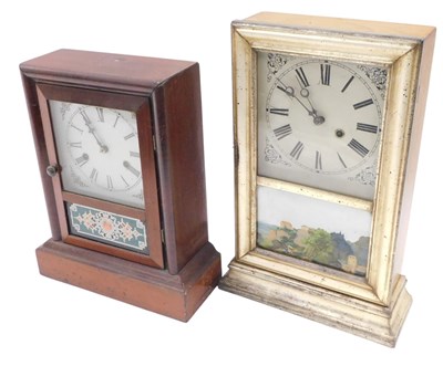 Lot 915 - Two American mantel clocks, one in a part gilt...
