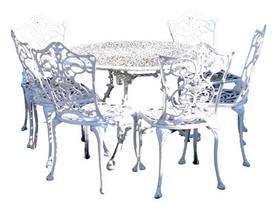 Lot 936 - A white painted aluminium garden table, and...