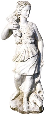 Lot 937 - A large painted reconstituted statue of a...