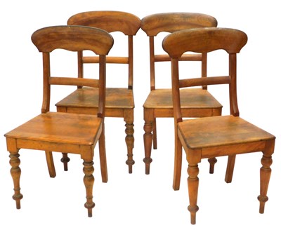 Lot 977 - A set of four satin birch Victorian bar back...