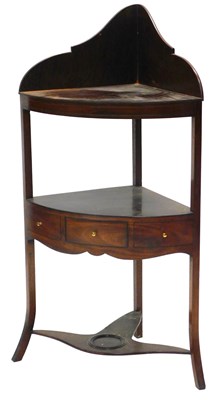 Lot 978 - A George III mahogany and ebony strung corner...