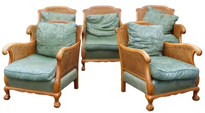 Lot 979 - Five early 20thC walnut bergere...