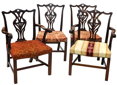 Lot 1072 - A set of four mahogany dining chairs, in 18thC...