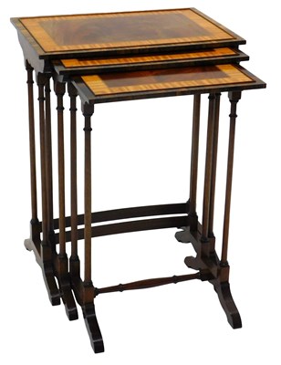 Lot 1149 - A nest of three mahogany rosewood and...
