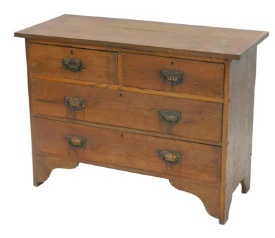 Lot 999 - A late 19thC oak chest of drawers, with two...