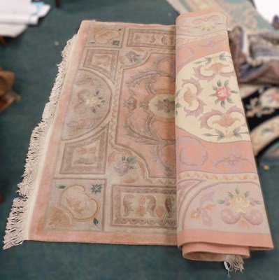 Lot 1675 - A large late 20thC wool carpet, with geometric...