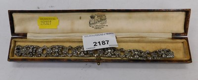 Lot 2187 - A 1920s/30s paste set bracelet, in silver...