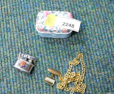 Lot 2248 - A gold plated necklace, miniature novelty...