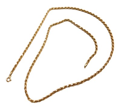 Lot 78 - A rope twist neck chain, on a bolt ring clasp,...