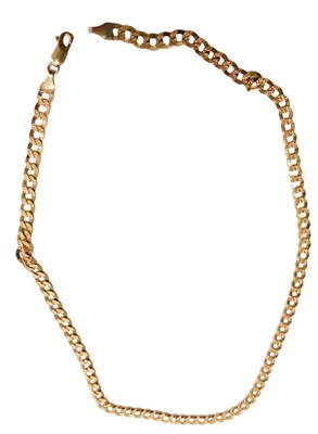 Lot 74 - A 9ct gold textured curb link neck chain, on a...