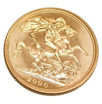 Lot 70 - An Elizabeth II gold millennium sovereign 2000,...